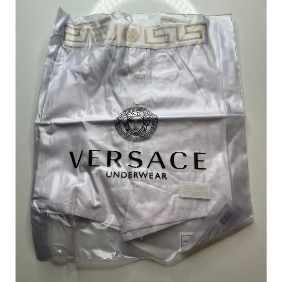 10-16 VERSACE Men's Underwear Boxers White/Gold Size 7/ XL - Picture 9 of 11